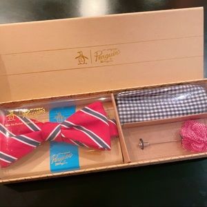 Bow Tie, Pocket Square and Lapel Pin by Penguin